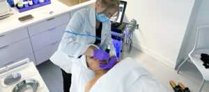 DC skincare patient getting HydraFacial treatment in office